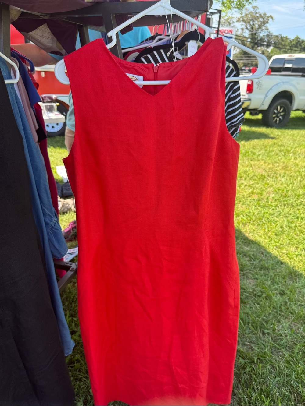 Talbots Red Sleeveless Mini Sheath Dress